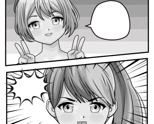Anime monochrome deux filles